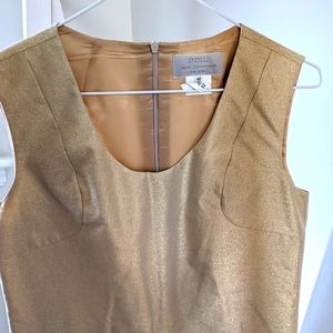 Gold mini shift dress